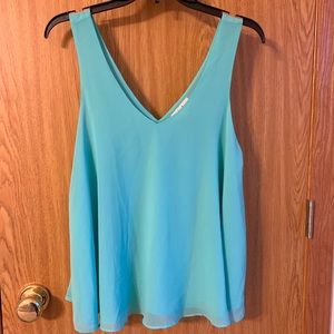 E.M Blue Sleeveless Blouse Sz M